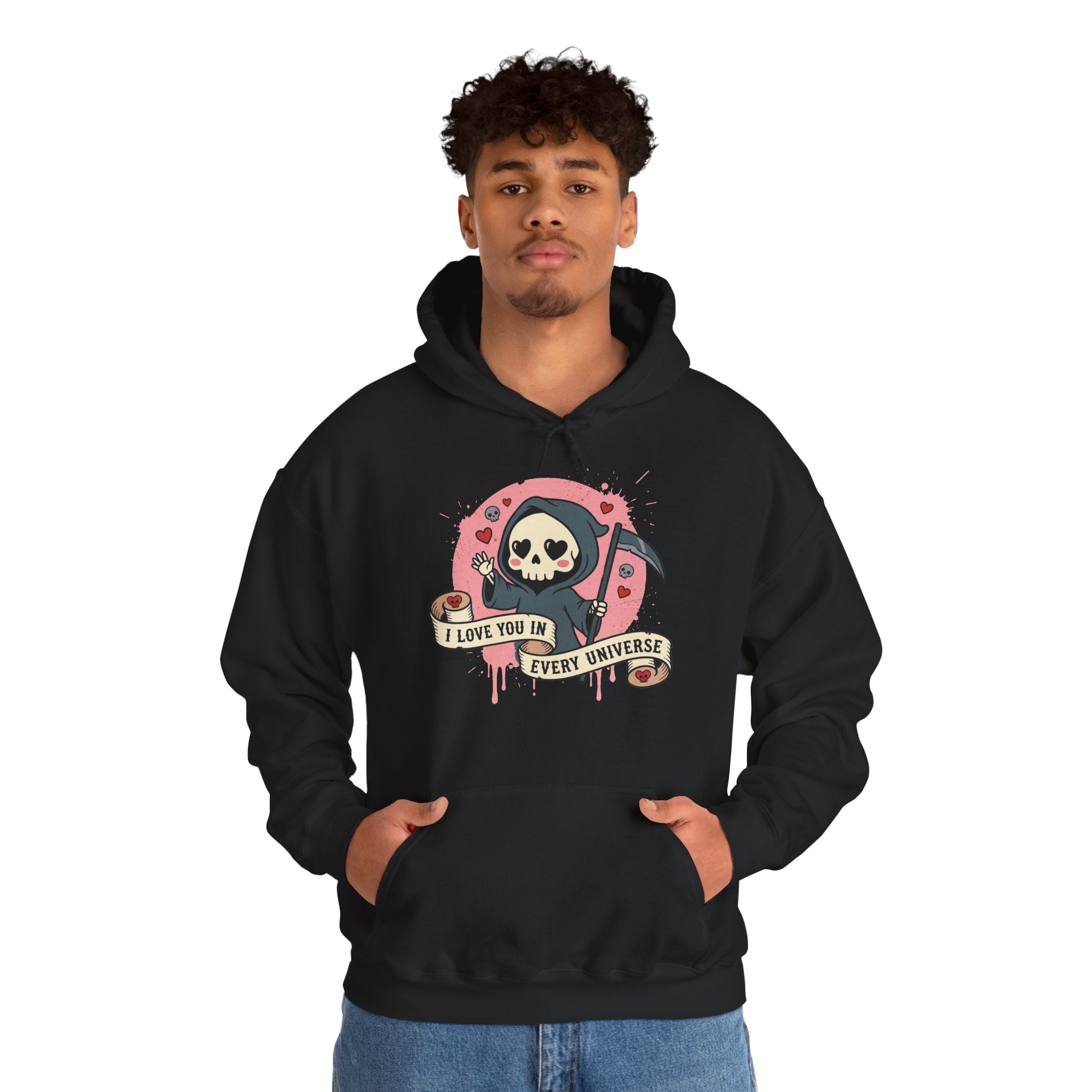 Funny Grim Reaper I Love You In Every Universe Retro Hoodie