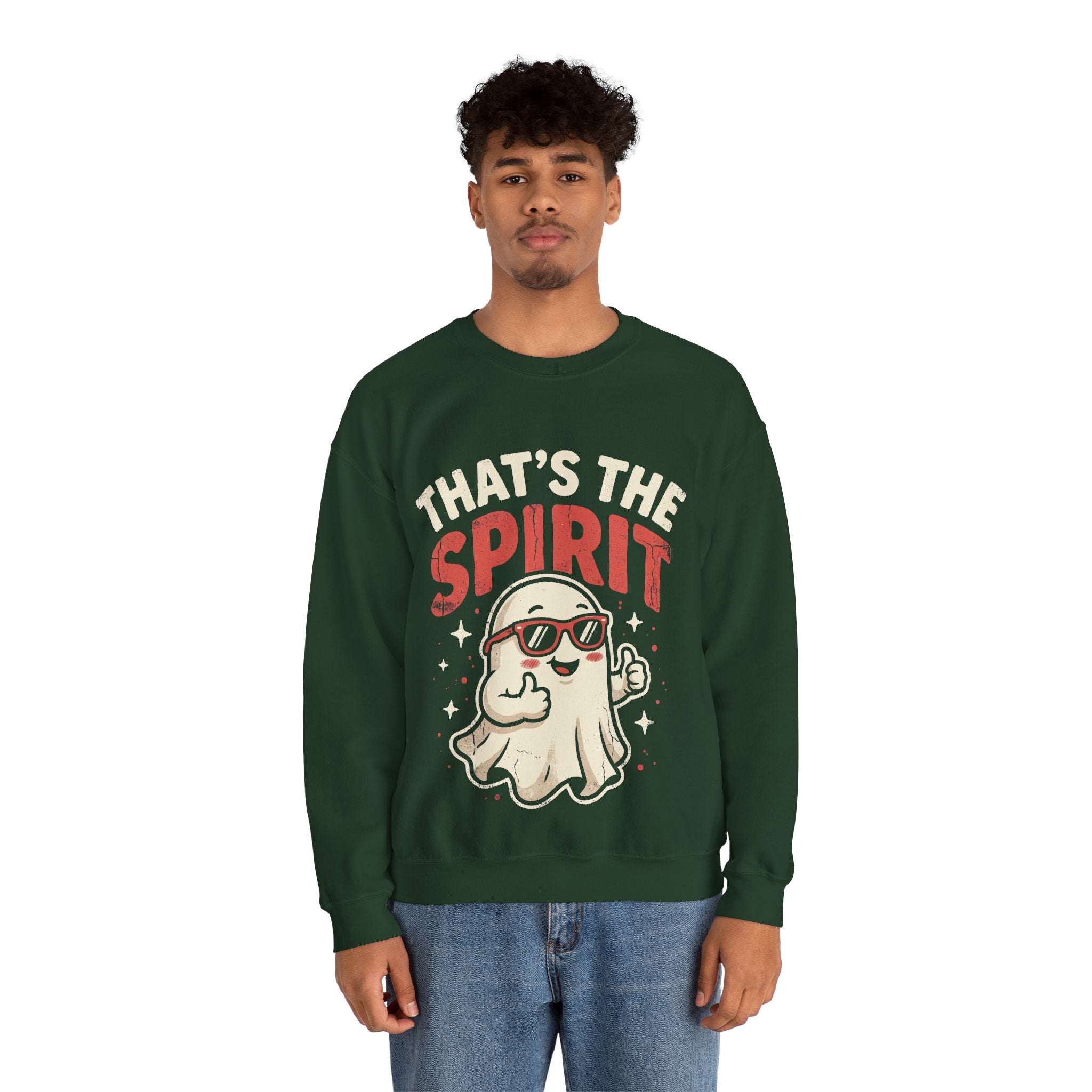 Funny Ghost That's The Spirit Retro Halloween Crewneck Sweatshirt