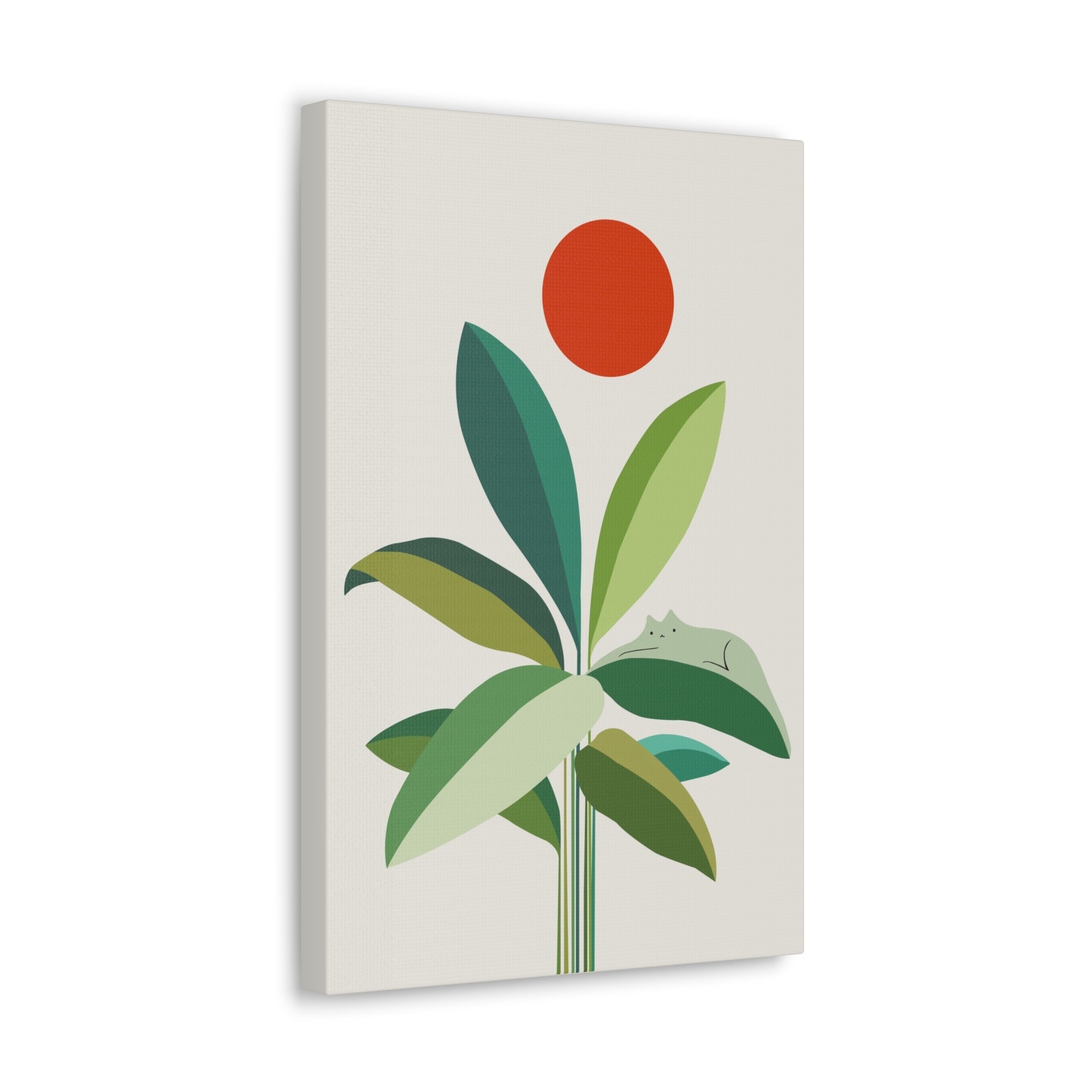 Banana Leaves Cat 2 Canvas