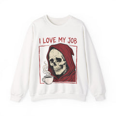 Sarcastic Grim Reaper Coffee Lover Retro Crewneck Sweatshirt