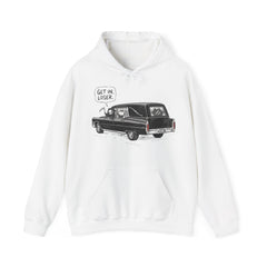 Funny Grim Reaper Hearse Get In Loser Retro Hoodie