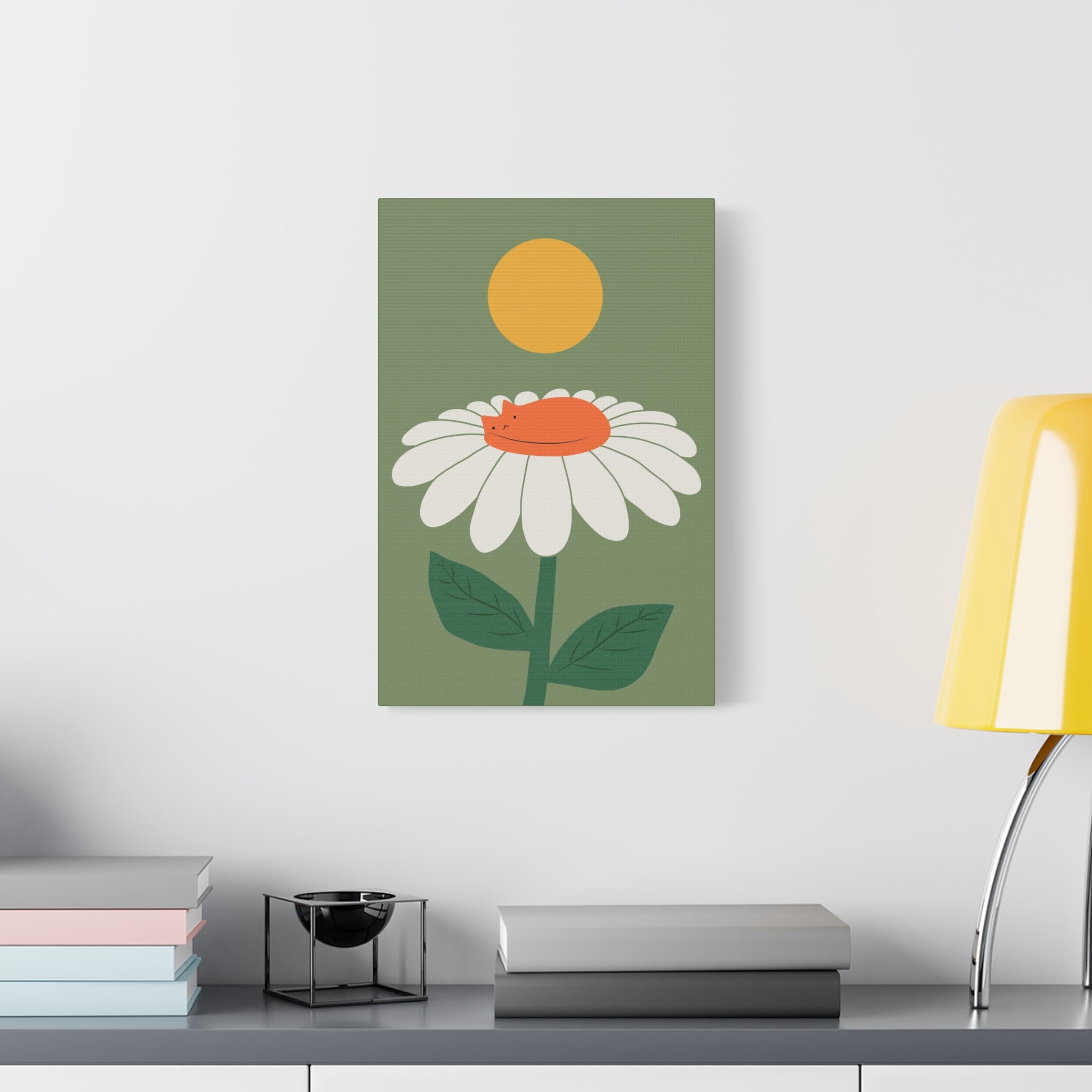 Cat and Plant Afternoon Nap Canvas