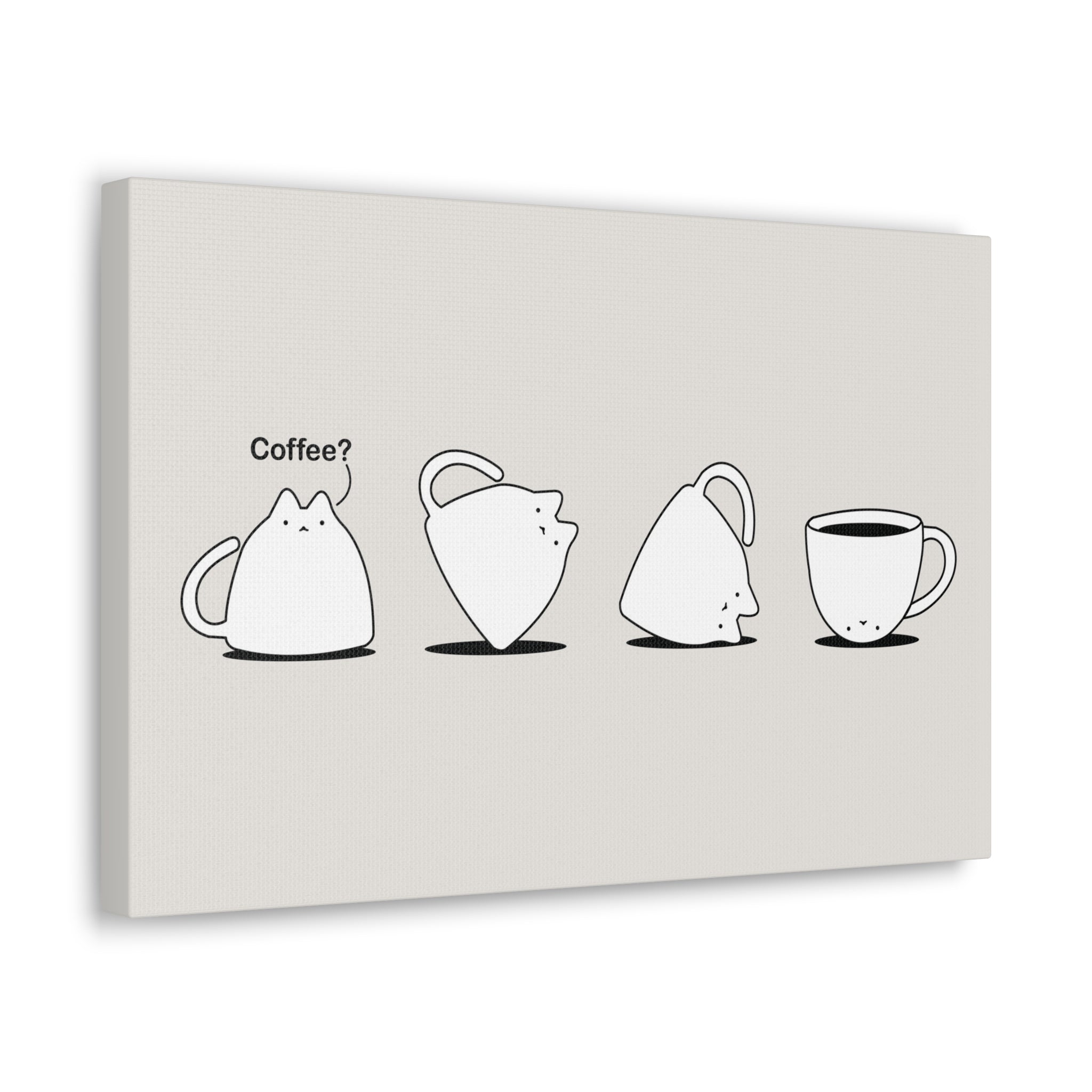 Cat Coffee Canvas