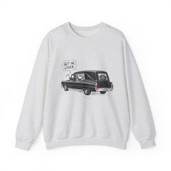 Funny Grim Reaper Hearse Get In Loser Retro Crewneck Sweatshirt