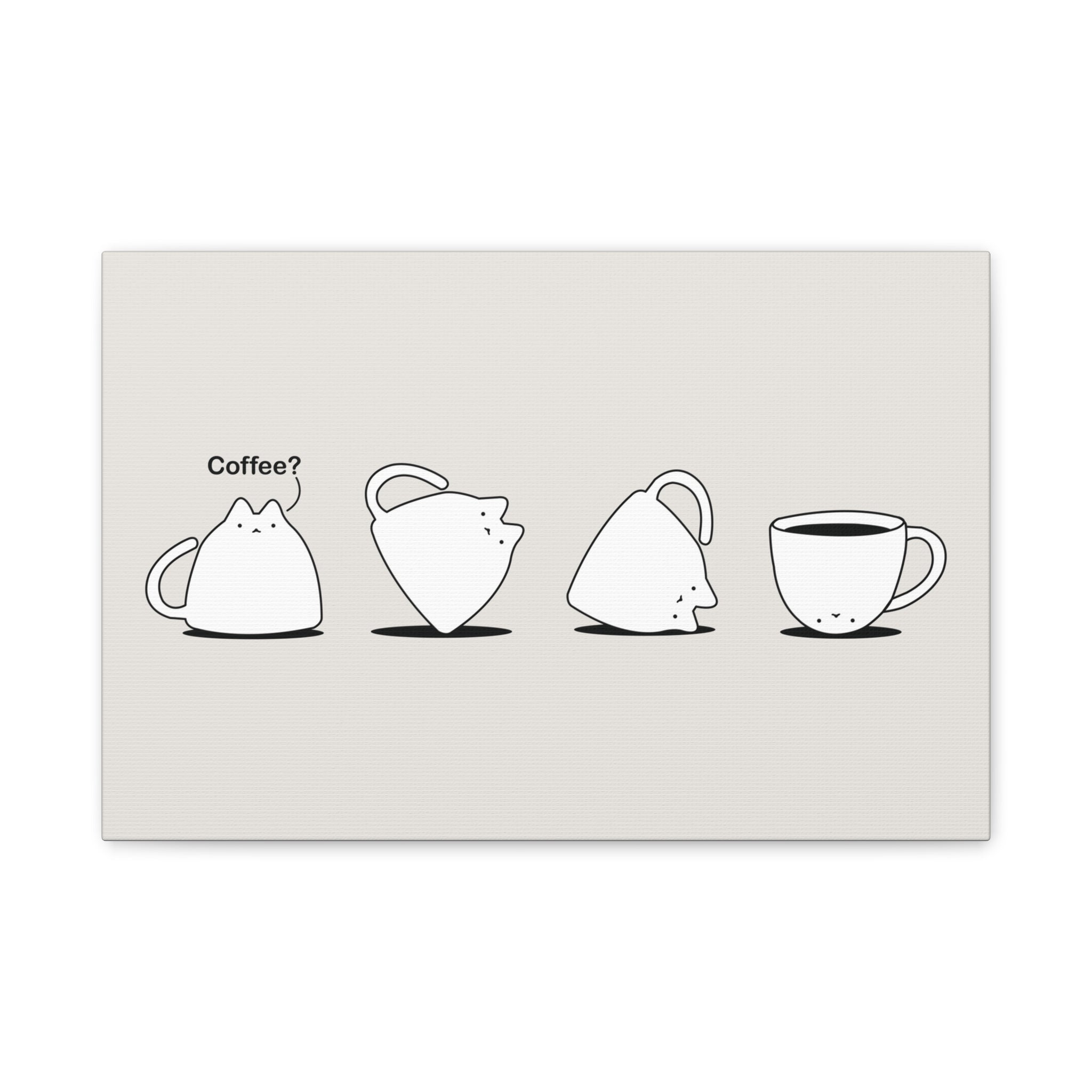 Cat Coffee Canvas