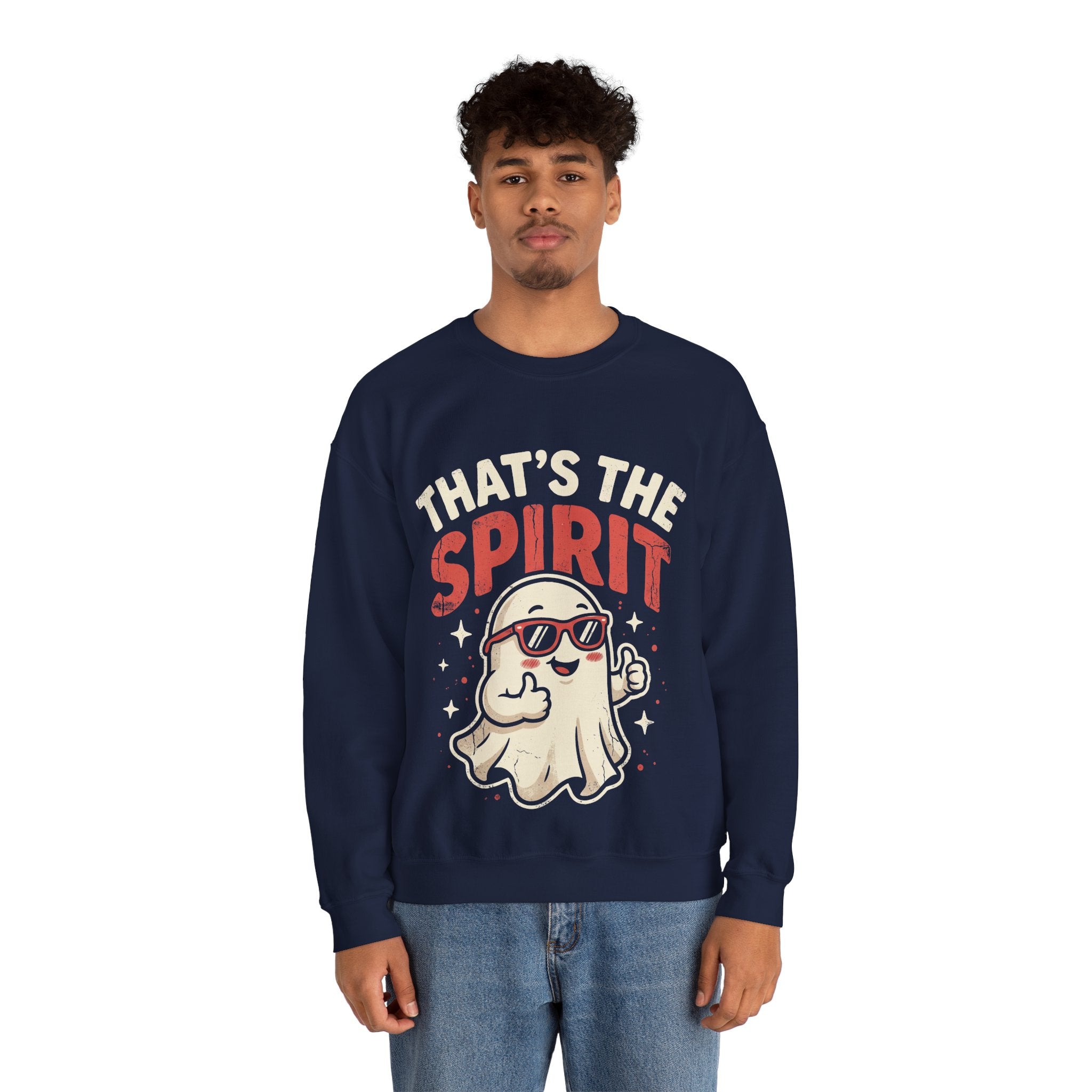 Funny Ghost That's The Spirit Retro Halloween Crewneck Sweatshirt