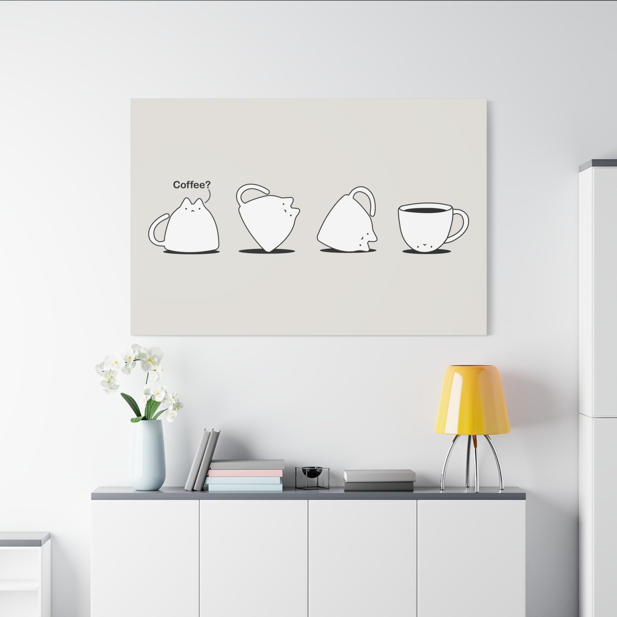 Cat Coffee Canvas