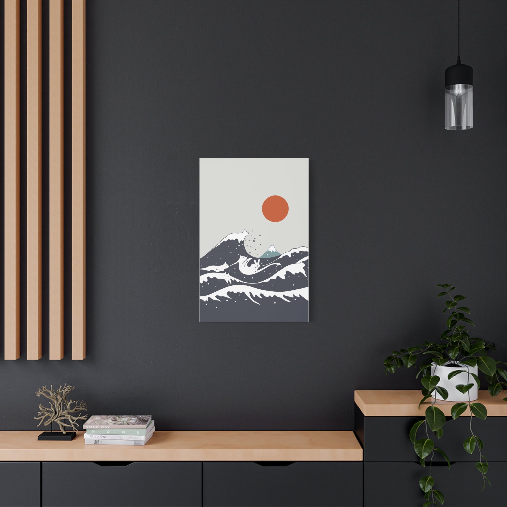 Great Wave of Kanagawa Cats Canvas