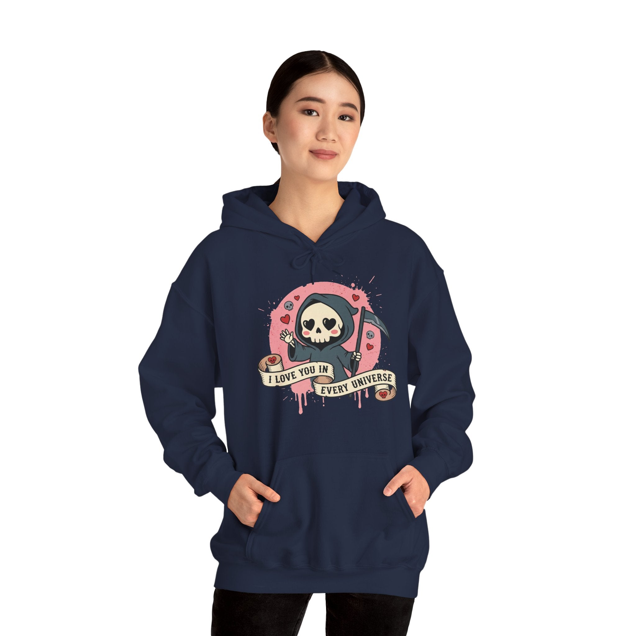 Funny Grim Reaper I Love You In Every Universe Retro Hoodie
