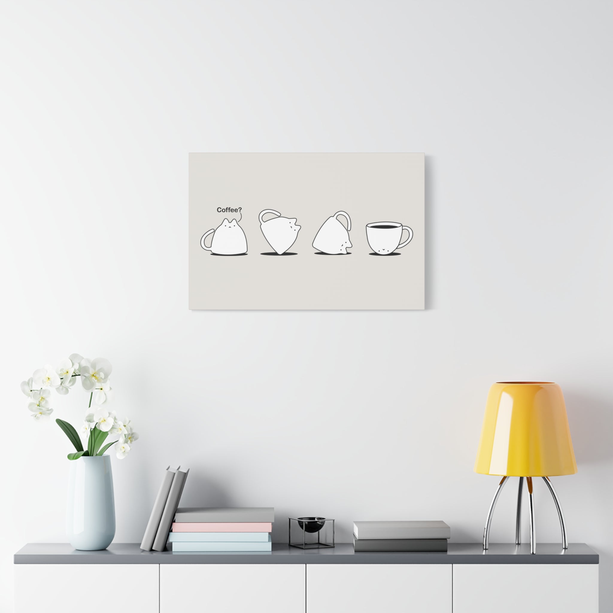 Cat Coffee Canvas