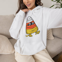 Funny Halloween Candy Corn Mummy Creeping Graphic Hoodie