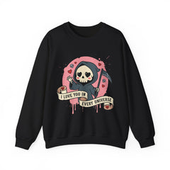 Funny Grim Reaper I Love You In Every Universe Retro Crewneck Sweatshirt