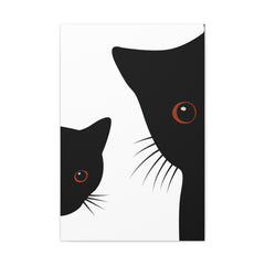 Abstract Boho Black Cats Canvas
