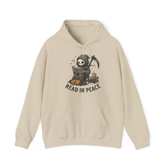 Funny Grim Reaper Read In Peace Book Cat Hoodie