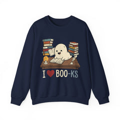 Funny Ghost Book Club I Love Books Retro Crewneck Sweatshirt