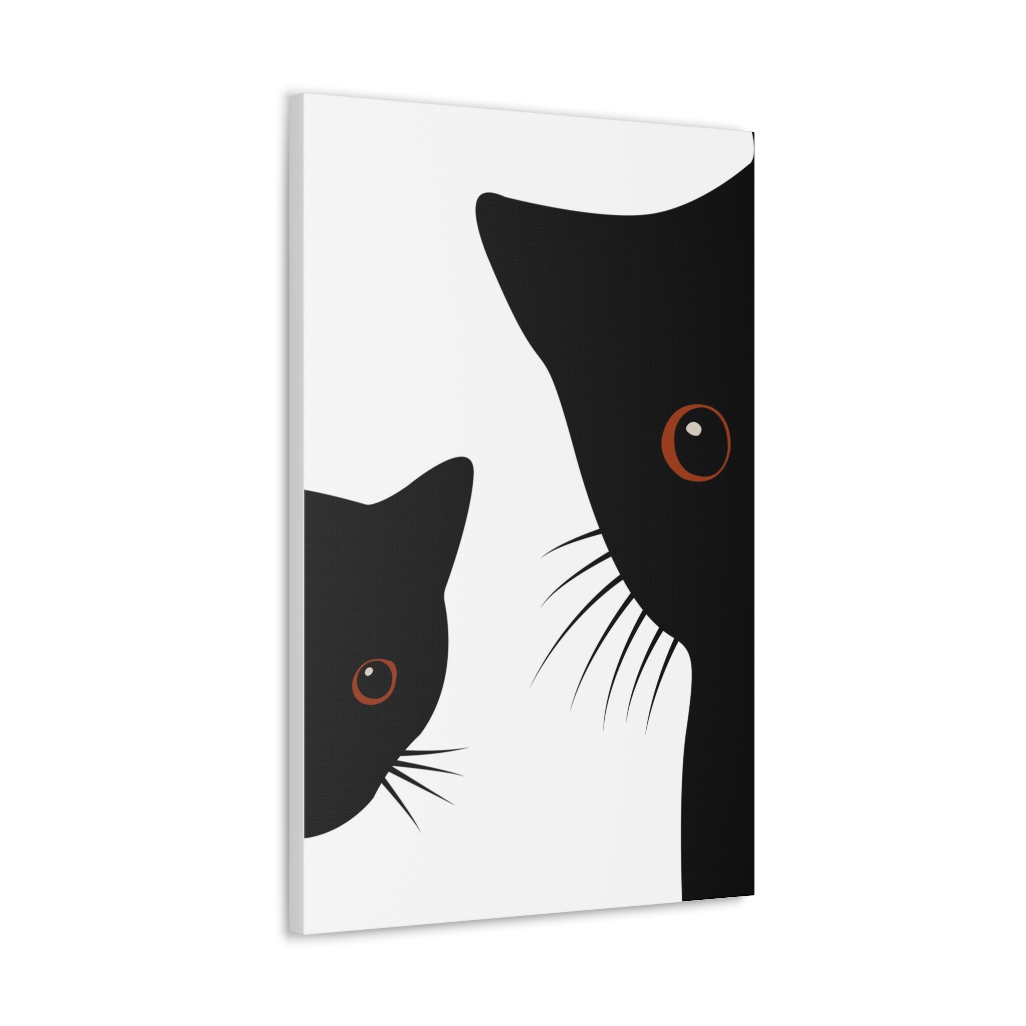 Abstract Boho Black Cats Canvas