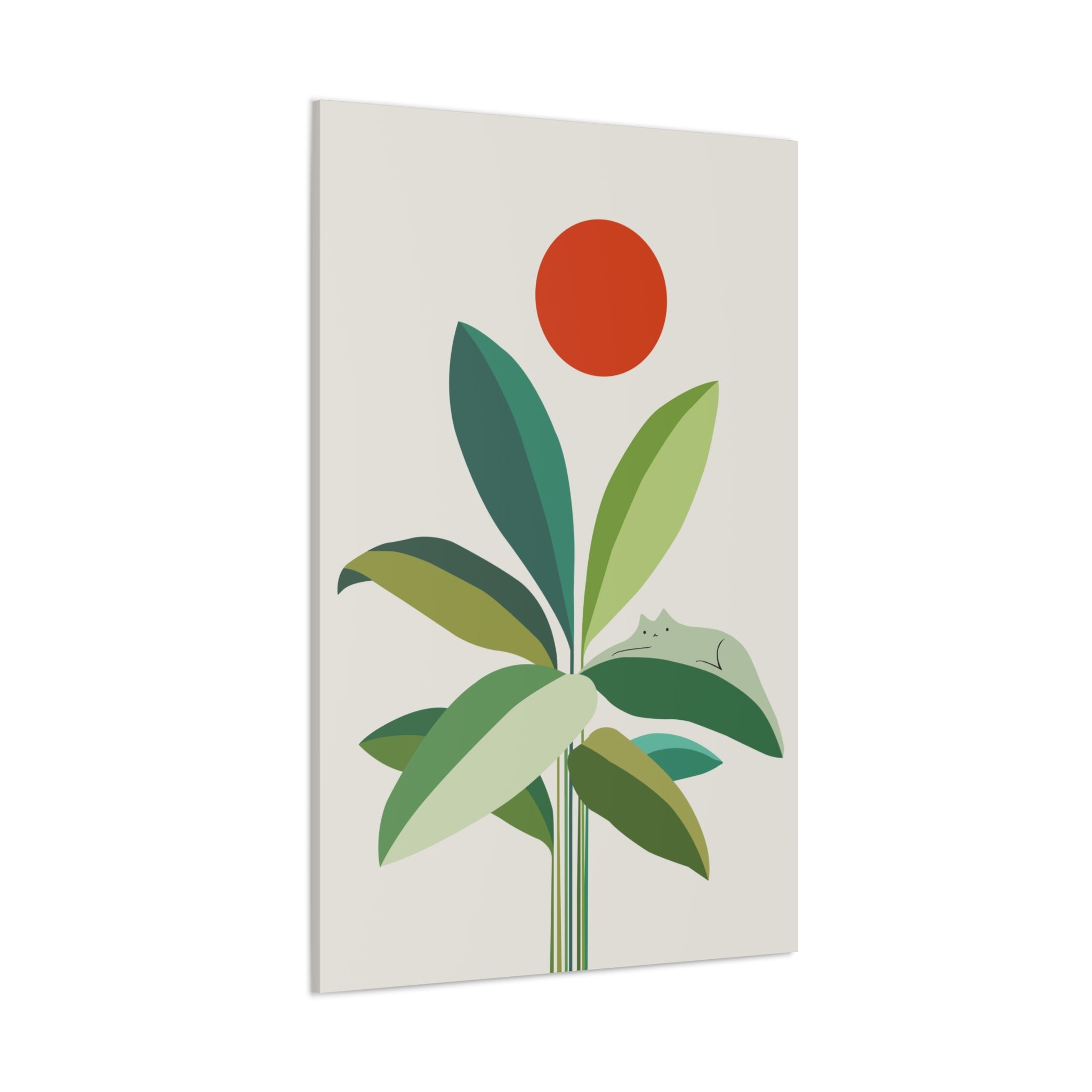 Banana Leaves Cat 2 Canvas
