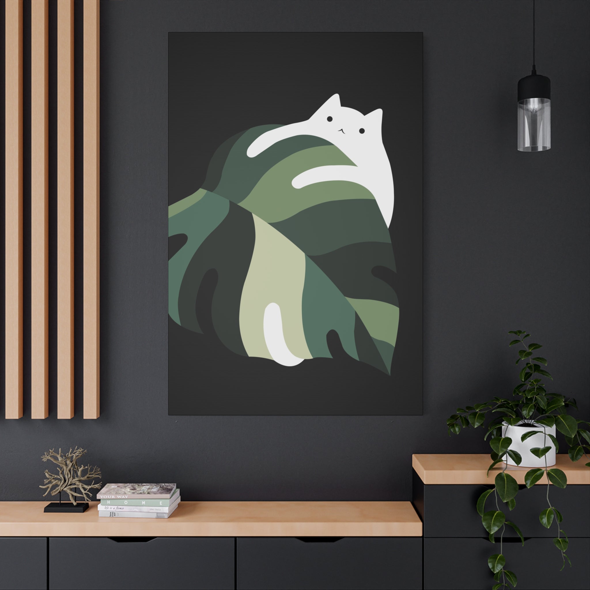Cat and Plant 19 Canvas