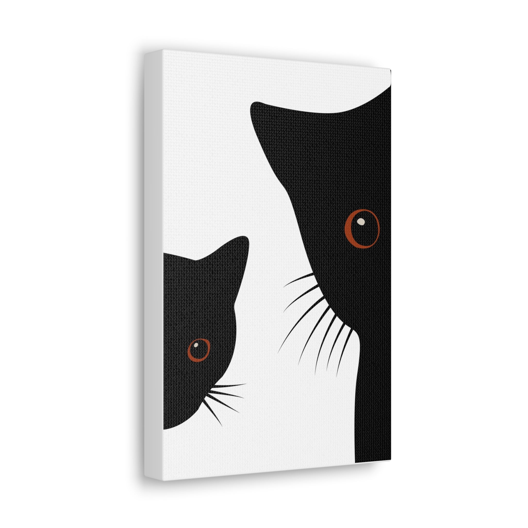 Abstract Boho Black Cats Canvas