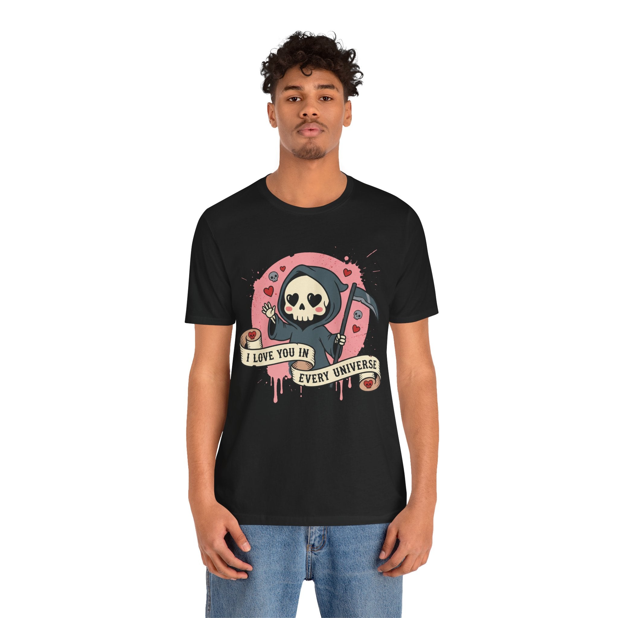 Funny Grim Reaper I Love You In Every Universe Retro T-Shirt
