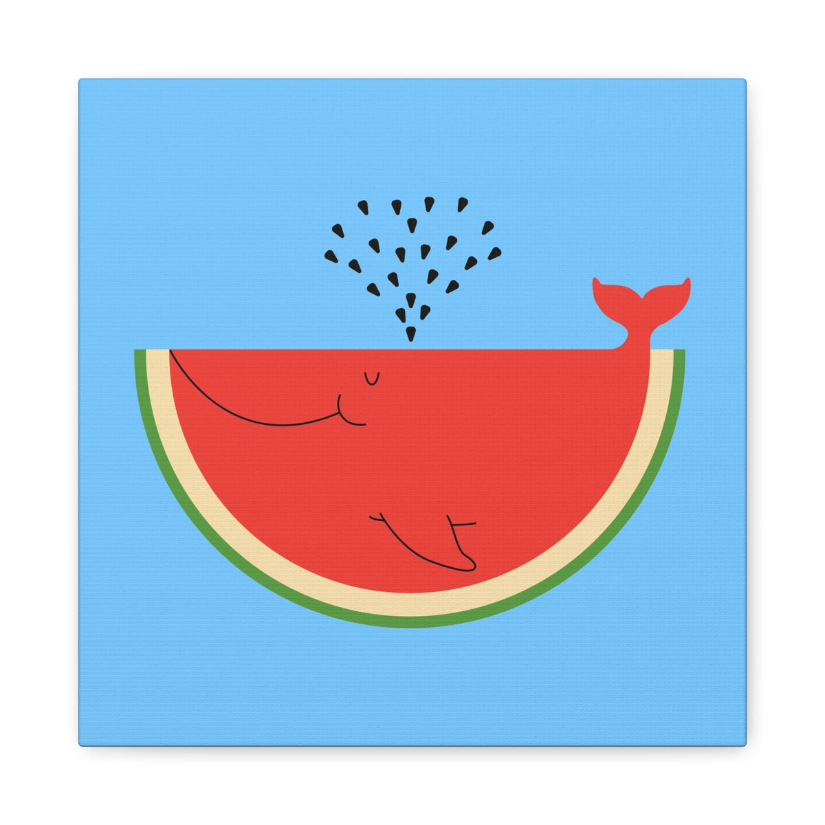 WhaleMelon Funny Whale Watermelon Canvas