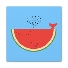WhaleMelon Funny Whale Watermelon Canvas