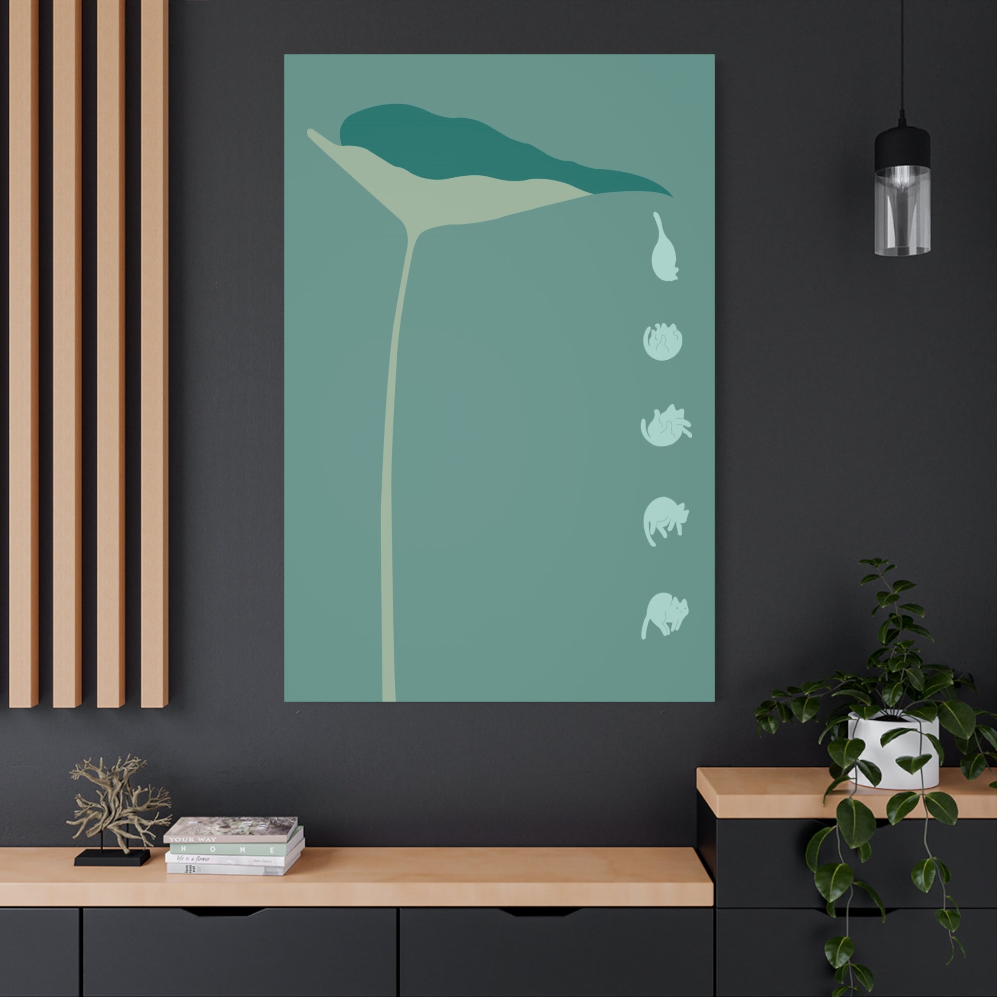 Cat and Plant 34 Canvas