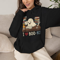 Funny Ghost Book Club I Love Books Retro Hoodie