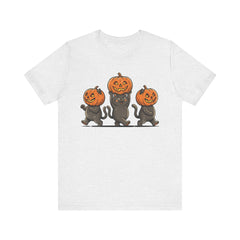 Cute Halloween Black Cats Pumpkin Helmet T-Shirt