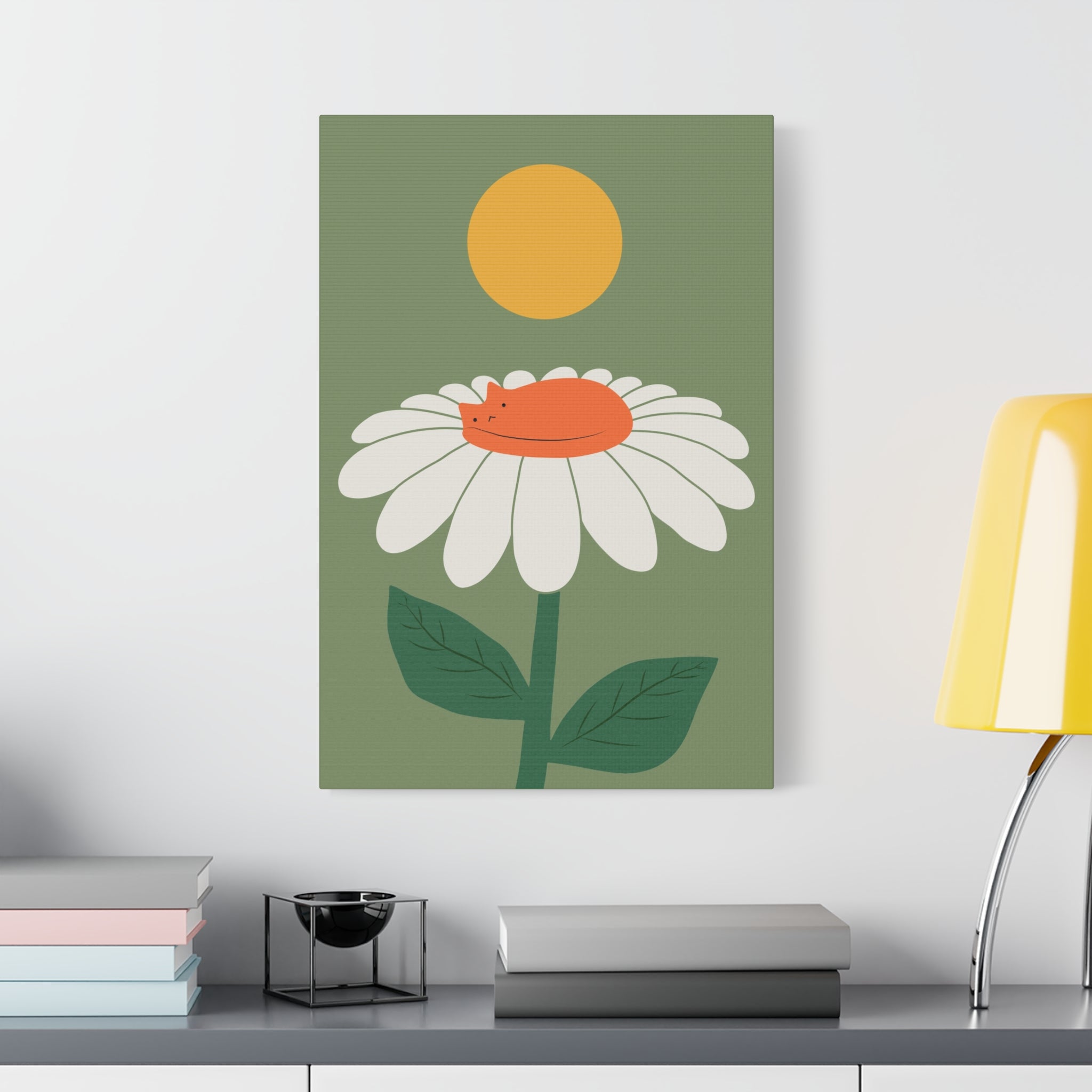 Cat and Plant Afternoon Nap Canvas