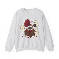 Funny Ghost Record Player Vinyl Gramophone Retro Crewneck Sweatshirt