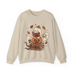 Cute Spooky Book Club Ghost Halloween Retro Crewneck Sweatshirt