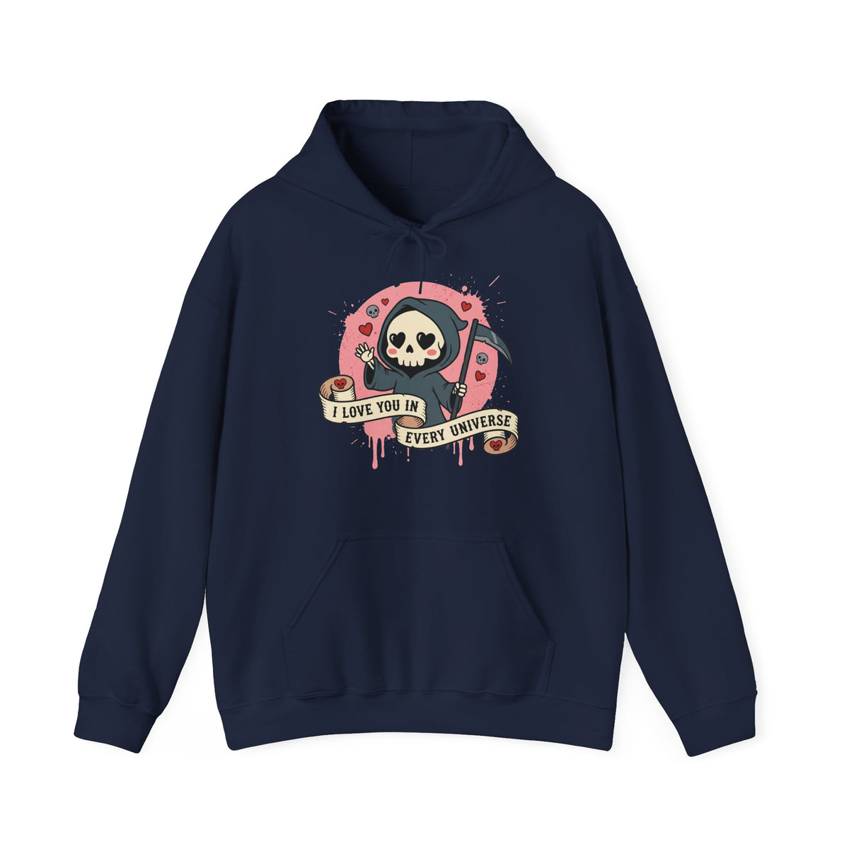 Funny Grim Reaper I Love You In Every Universe Retro Hoodie