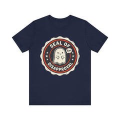 Funny Ghost Seal Of Disapproval Retro Badge T-Shirt