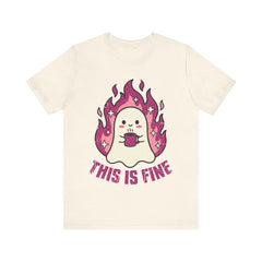 Funny Ghost This Is Fine Coffee Retro T-Shirt