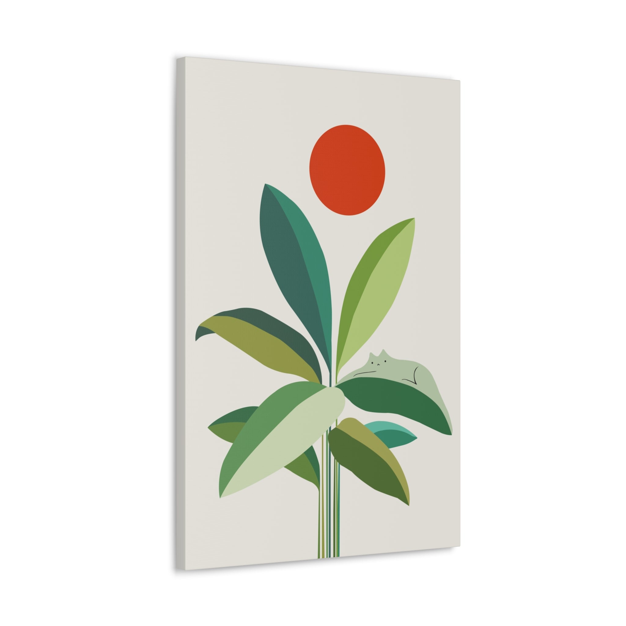 Banana Leaves Cat 2 Canvas