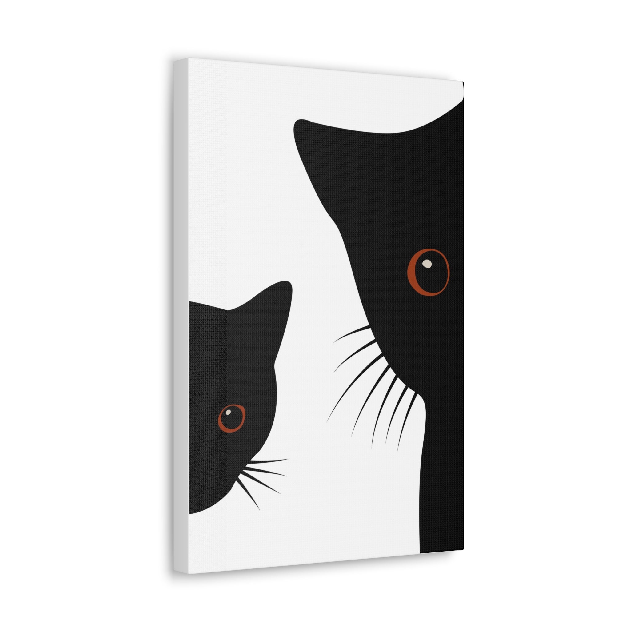 Abstract Boho Black Cats Canvas