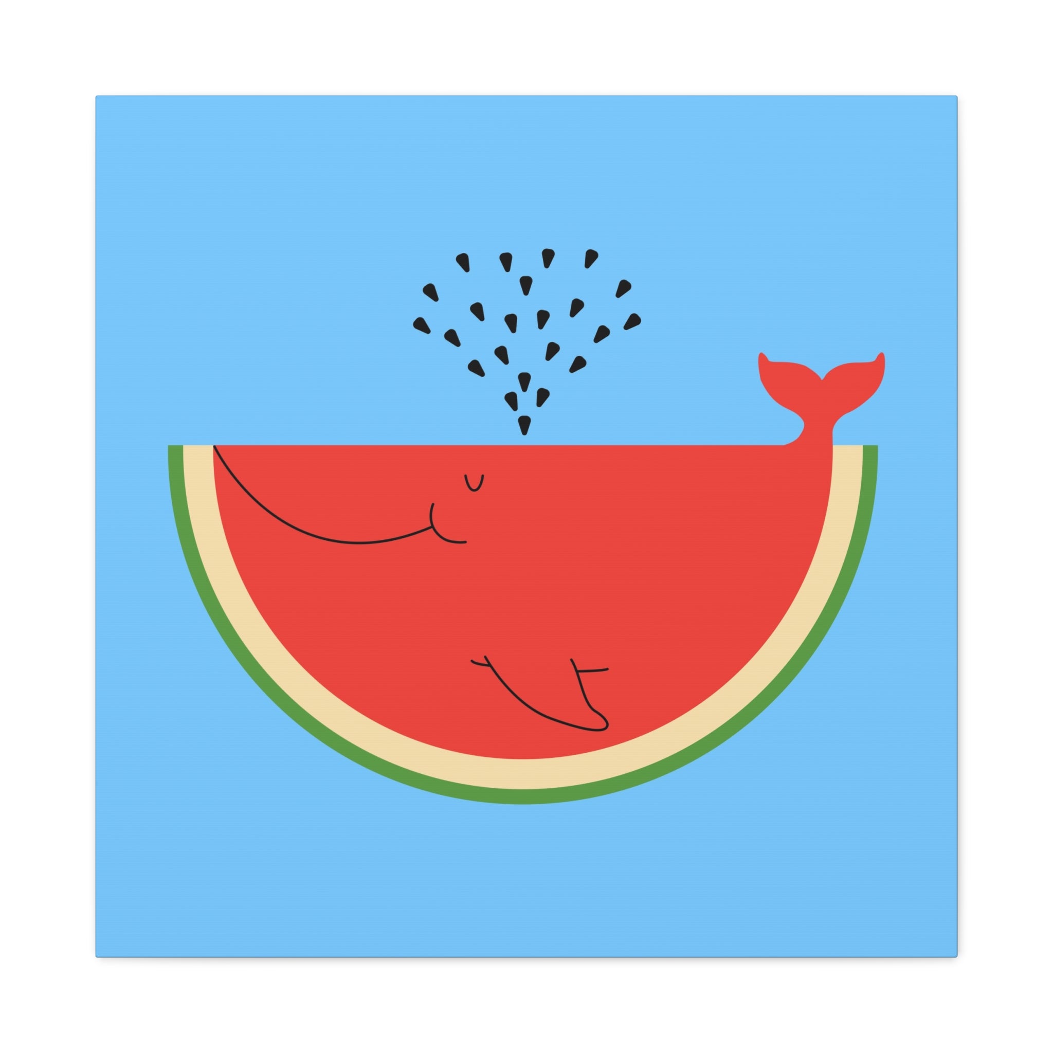 WhaleMelon Funny Whale Watermelon Canvas
