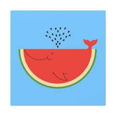 WhaleMelon Funny Whale Watermelon Canvas