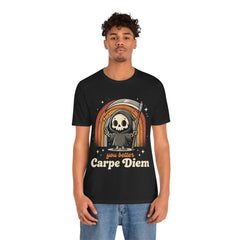 Funny Grim Reaper Carpe Diem Seize The Day Retro T-Shirt