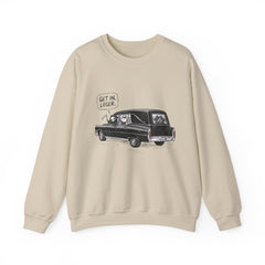 Funny Grim Reaper Hearse Get In Loser Retro Crewneck Sweatshirt