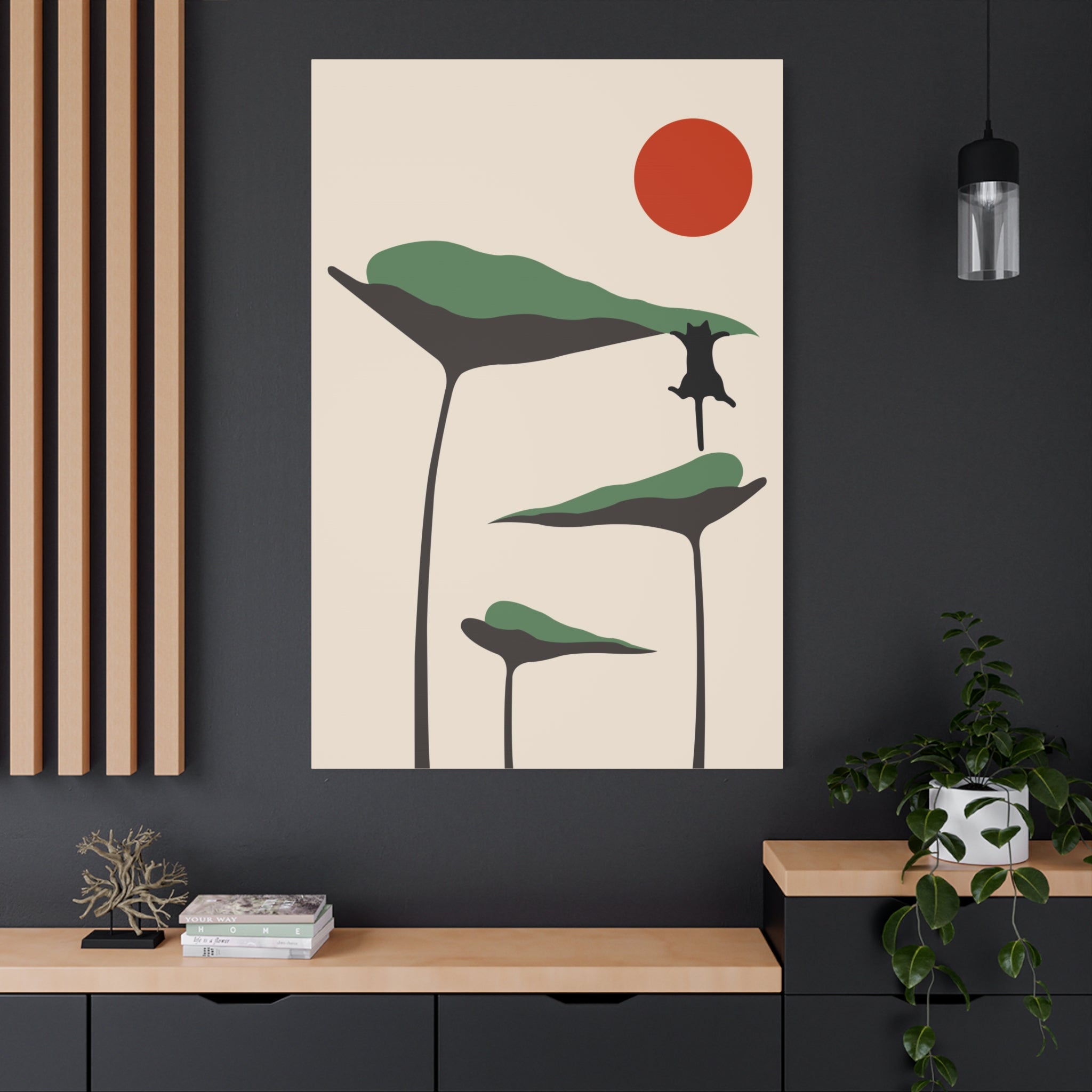 Cat and Plant 28 Canvas