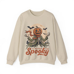 Funny Tis The Season To Be Spooky Pumpkin Skeleton Crewneck Sweatshirt
