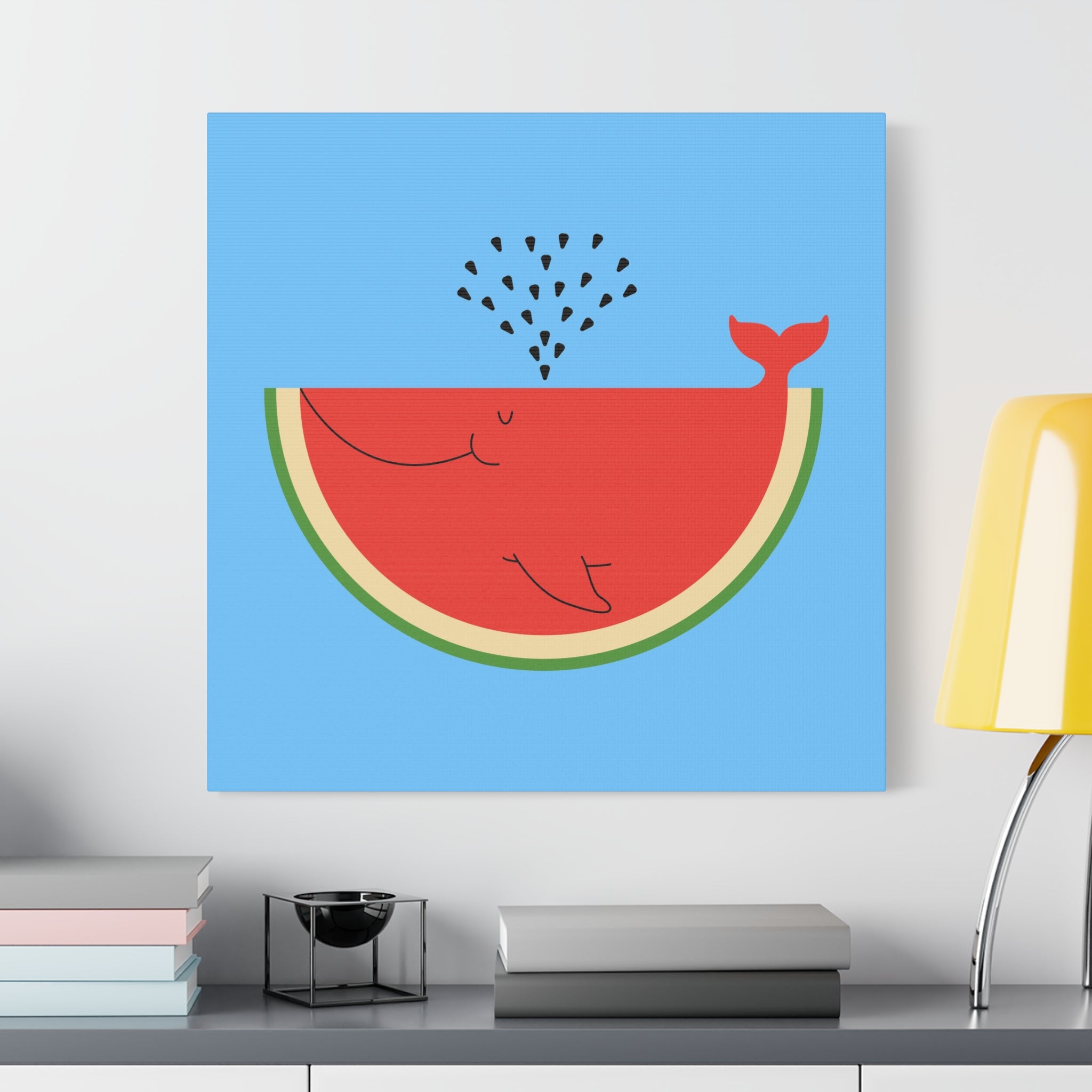 WhaleMelon Funny Whale Watermelon Canvas