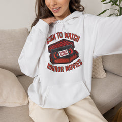 Funny Retro VHS Tape Coffin Born To Watch Horror Movies Hoodie