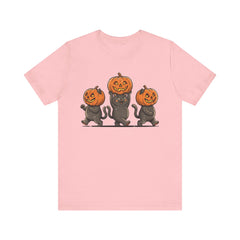 Cute Halloween Black Cats Pumpkin Helmet T-Shirt