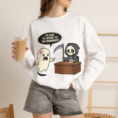 Funny Karen Ghost I'd Like To Speak To The Manager Crewneck Sweatshirt