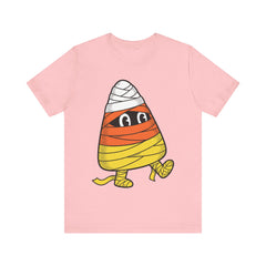 Funny Halloween Candy Corn Mummy Creeping Graphic T-Shirt