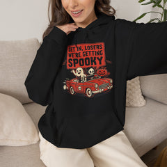 Funny Get In Losers We're Getting Spooky Retro Halloween Hoodie