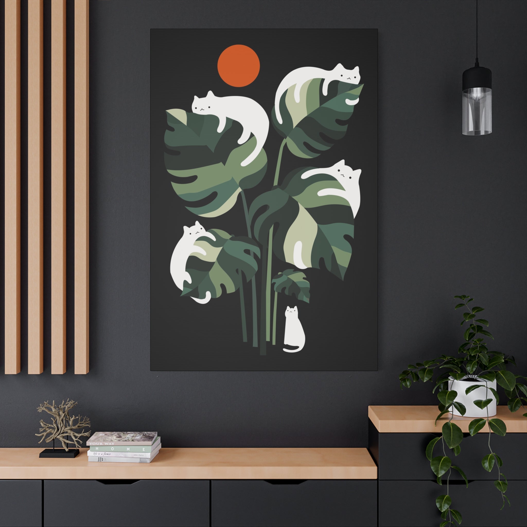 Cat and Plant 20 Canvas